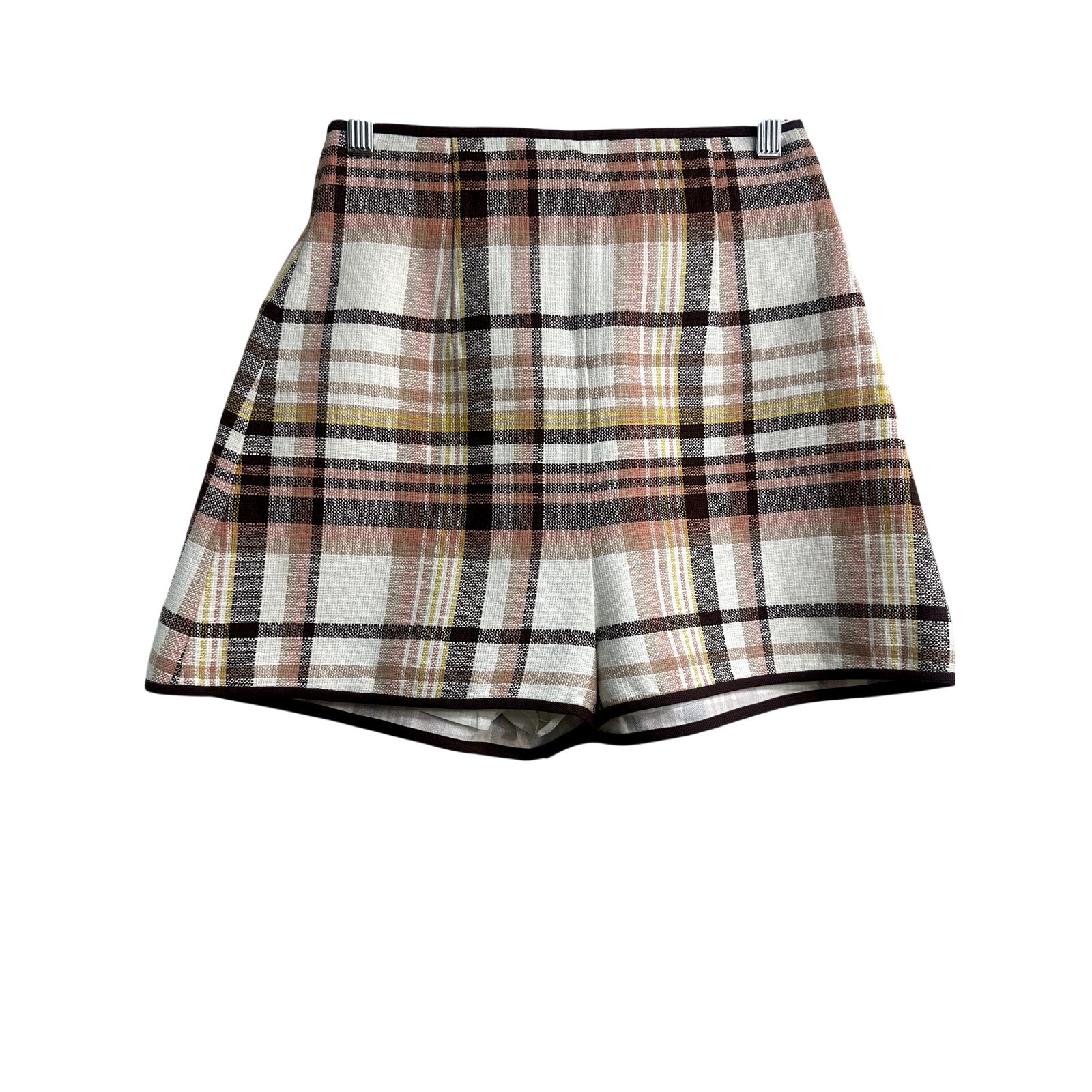 Zimmermann Linen Blend Tweed Matchmaker Check Dance Mini Short Multicolor